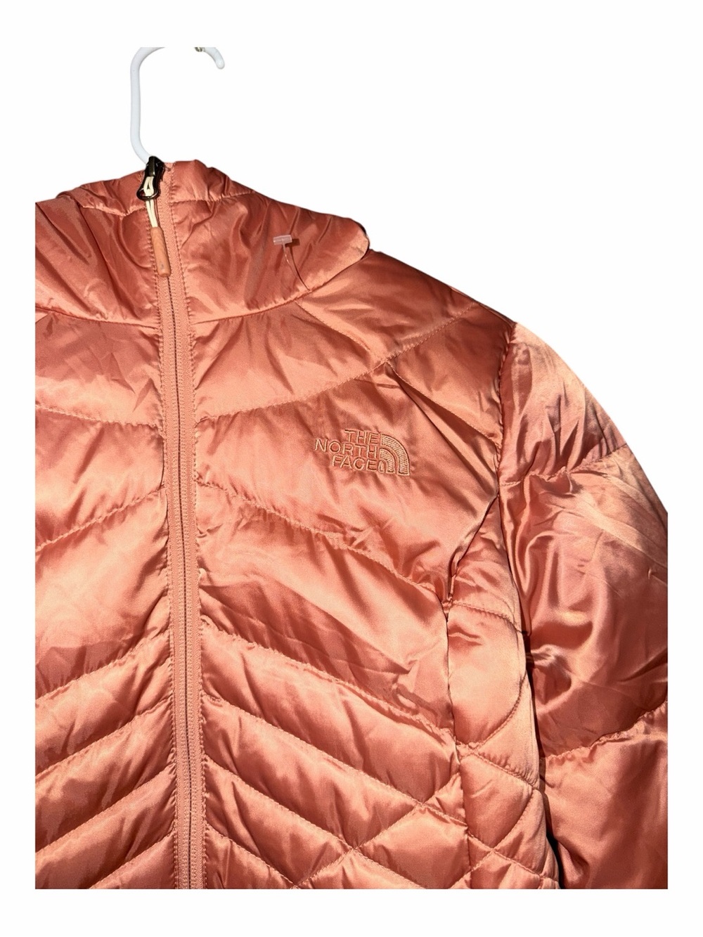 The North Face Women's Hooded Long Puffer Jacket - Rosewood - Picture 3 of 8